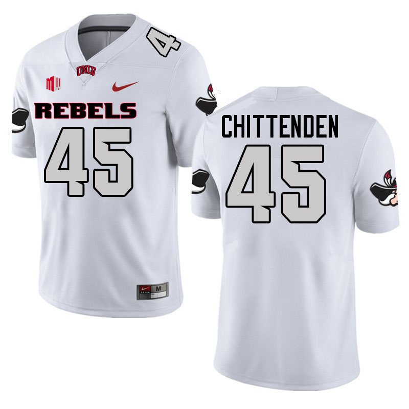 #45 Caden Chittenden UNLV Rebels College Football Jerseys-Retro White #45 Caden Chittenden UNLV Rebels College Football Jerseys-Retro White